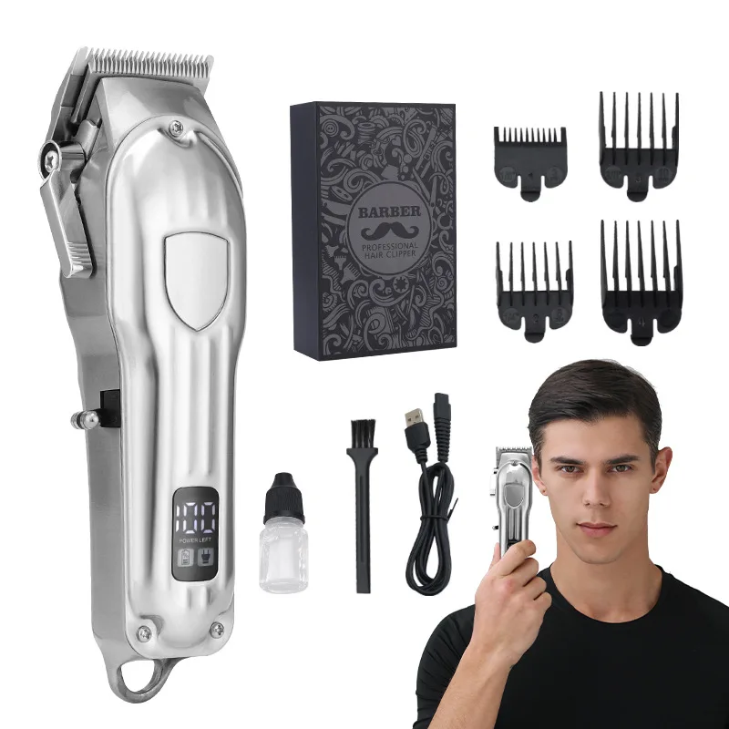 Professional Hair Clipper Salon Trimmer For Men Stainless Steel Blade Cutting Machine Cutter Lithium Battery Fast Charge Barber