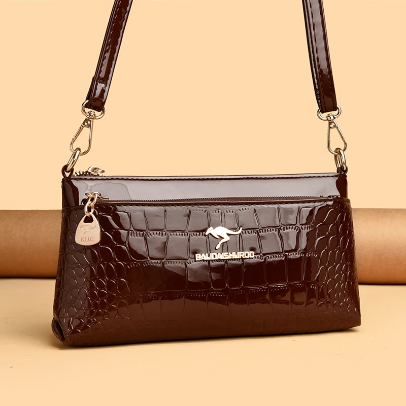 

Роскошная женская кожаная сумка через плечо с масляным воском, маленький кошелек для телефона, модная сумка на плечо с ремешком-цепочкой, элегантный кошелек-клатч