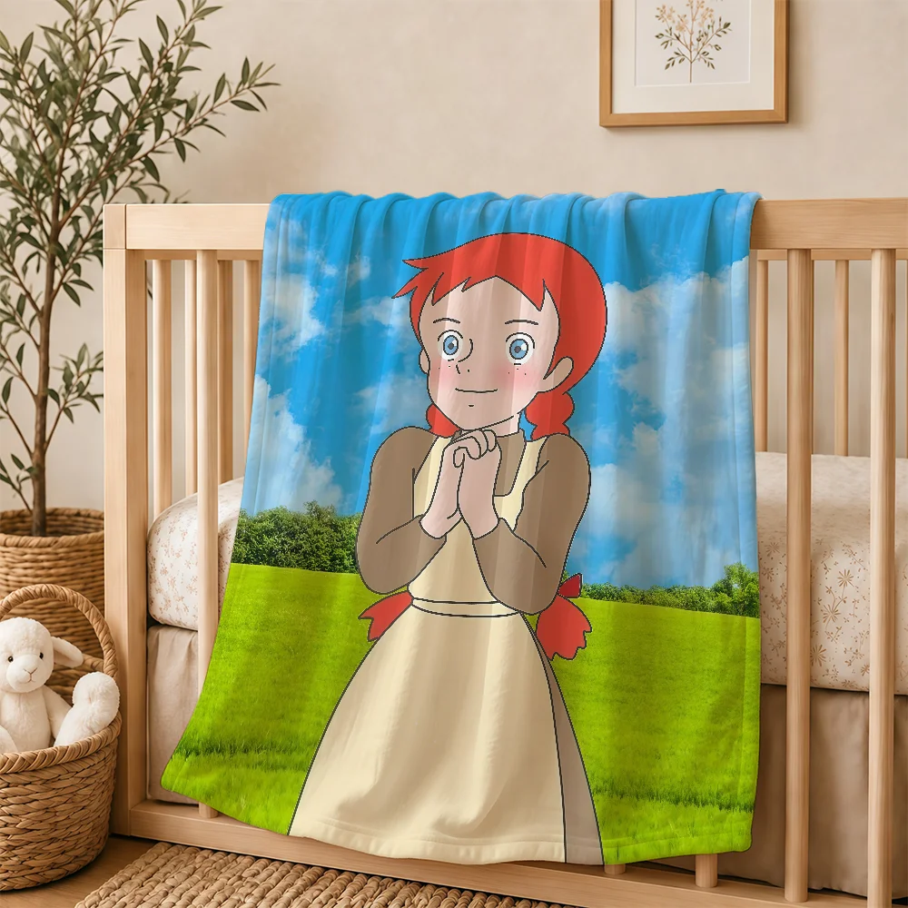 Cartoon A-Anne Of Green G-Gables Blanket For Soft Warm Knee For Bedroom Living Room Bed Sofa Camping Picnic Office Gift