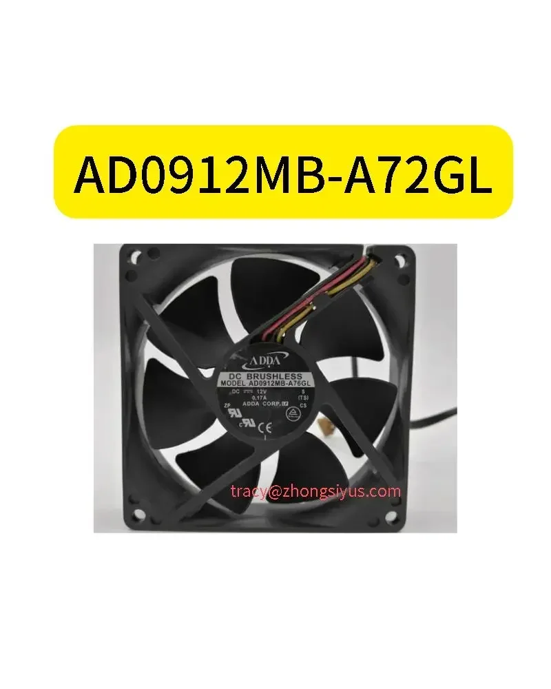 New AD0912MB-A72GL 9025 9CM dual ball bearing 12V0.17A case cooling fan Functional testing is intact