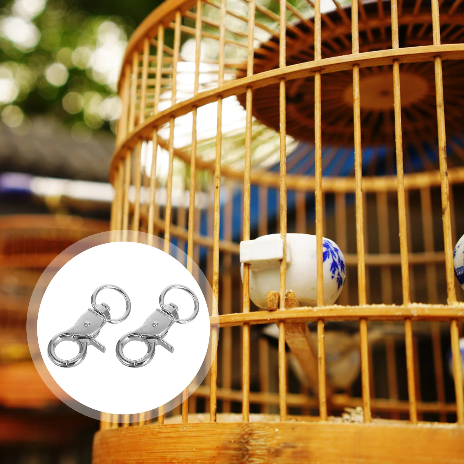 

5 Pcs Parrot Cage Safety Buckles Bird Stainless Steel Lobster Clasp Swivel Spring Buckle Door Lock Hook Up Anti Rust
