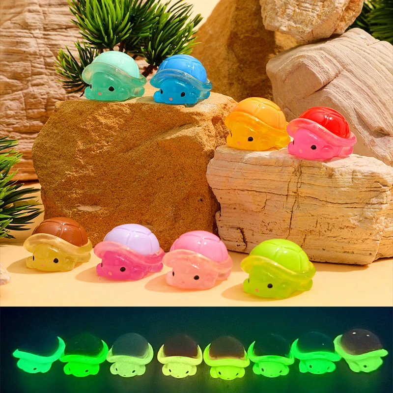 1Pcs Cute Cartoon Mini Turtle Resin Miniature Figurine Ornament Micro Landscape Decoration DIY Home Desktop Decoration