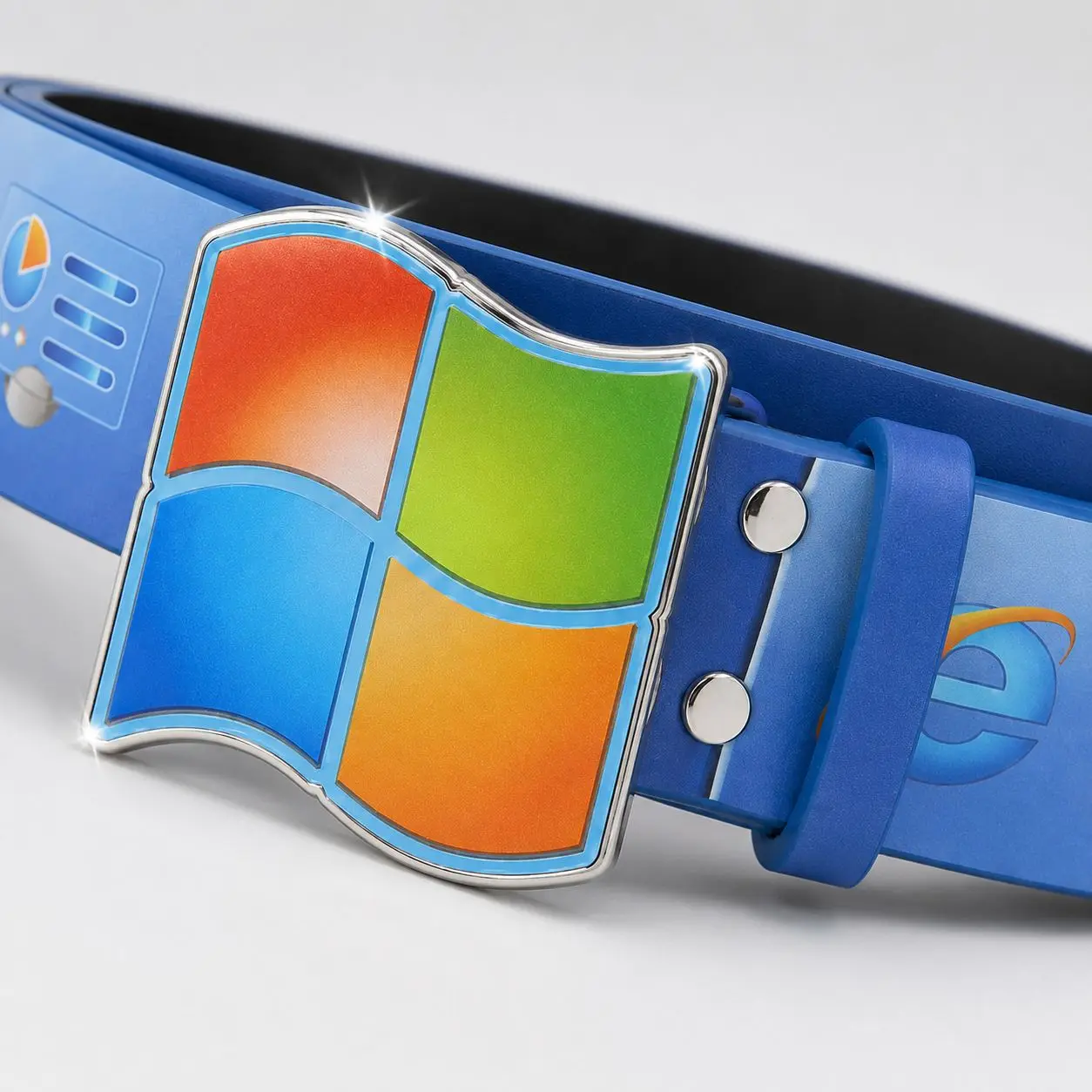 Vintage Design Y2k Windows Logo Belt, Innovative Creative Personality, High-end Belt For Men And Women, Punk Role-playing Part