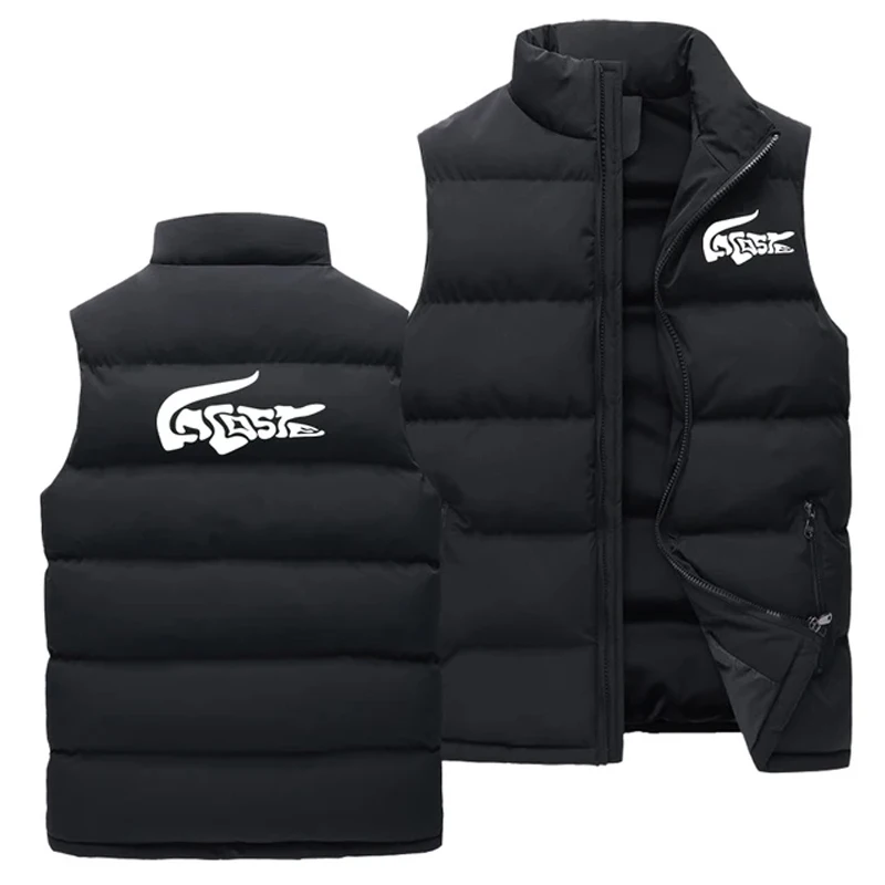 Mouwloos vest voor heren Warm donsjack met opstaande kraag Mannelijke verdikte winddichte ritsjas Outdoor lichtgewicht puffervest