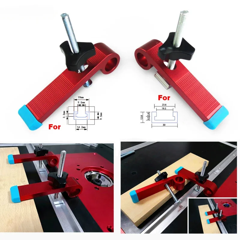 1Set Universal Clamping Blocks Platen Miter Track Clamping Blocks M8 Screw Woodworking Joint Hand Tools  Set