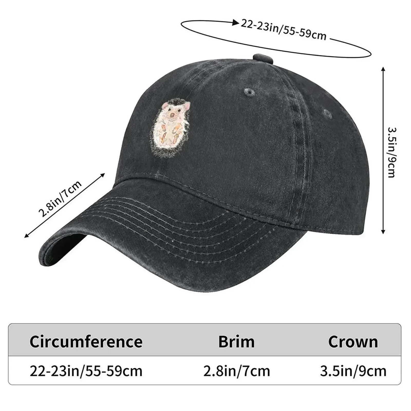New Hedgehog on its back (Hand Drawn Design) Baseball Cap Golf Wear Male hat Gentleman Hat Dropshipping Men Hats Women's