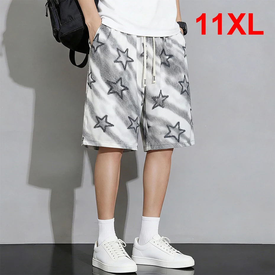 

Летние гавайские пляжные шорты для мужчин, размеры 11XL, 10XL, большие размеры, модные повседневные короткие брюки, мужские шорты больших размеров 10XL