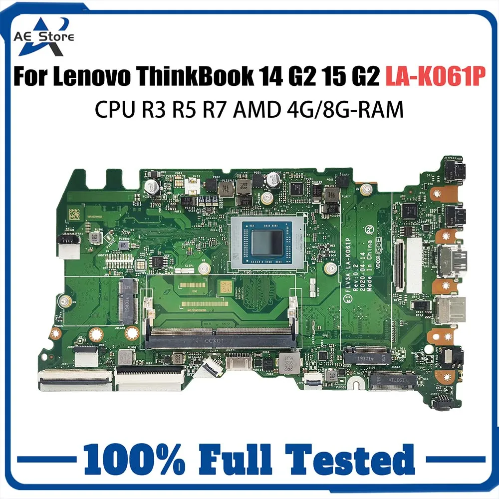 LA-K061P Mainboard For Lenovo ThinkBook 14 G2 14 G3 15 G2 Laptop Motherboard CPU R3 R5 R7 AMD 4G/8G-RAM 5B21C22440 5B21C22443