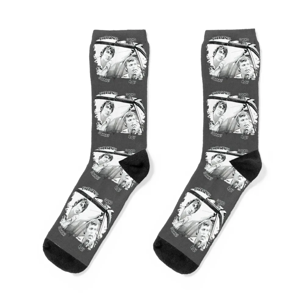 Emergency TV Show Roy and Johnny Socks christmas stocking hiphop Running sport Men Socks Luxury Brand Women's