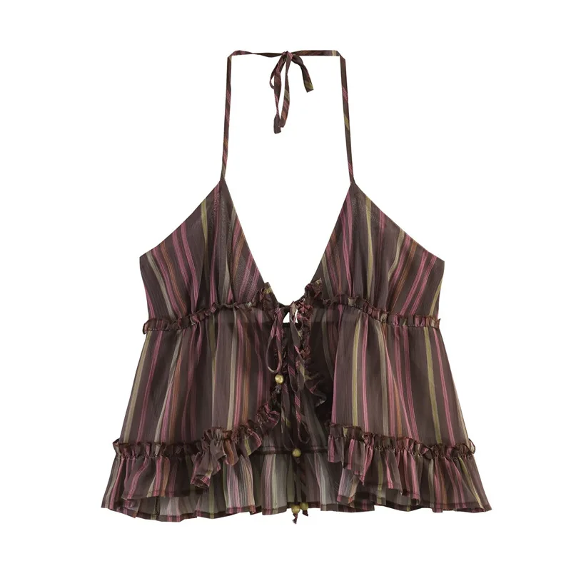 

Withered 2026 new spring and summer metal line striped short top and skirt pants set Two Piece Set Women's Suit Skirt Woman