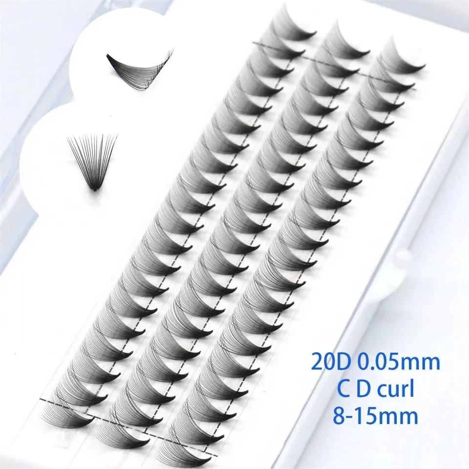 60pcs 3 Lines Eyelash Extension Premade Volume Fans 20D Lash Russian Volume Eyelash Extensions Individual Lash Extension Makeup