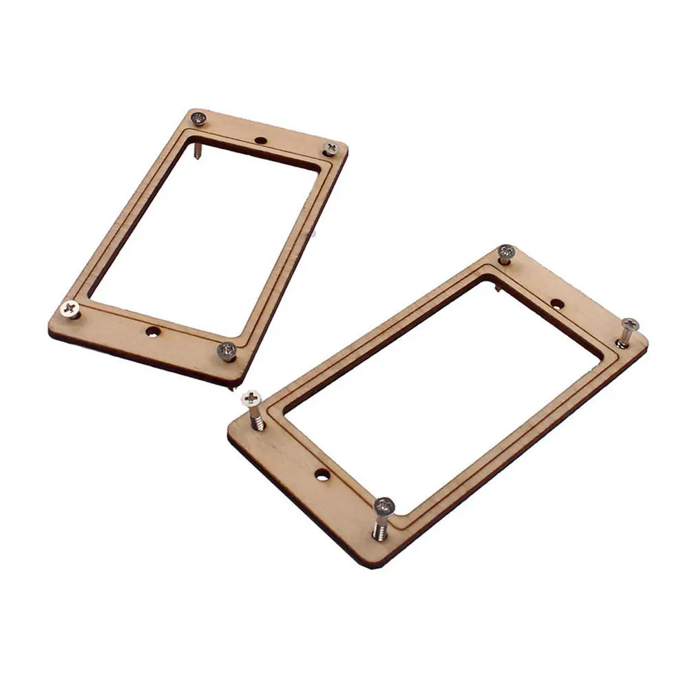 

2Pcs Humbucker Frame Maple Wood Flat Double Coil Pickup Ring Electric Guitar Mounting Ring for DIY Replacement Upgrade Accessory