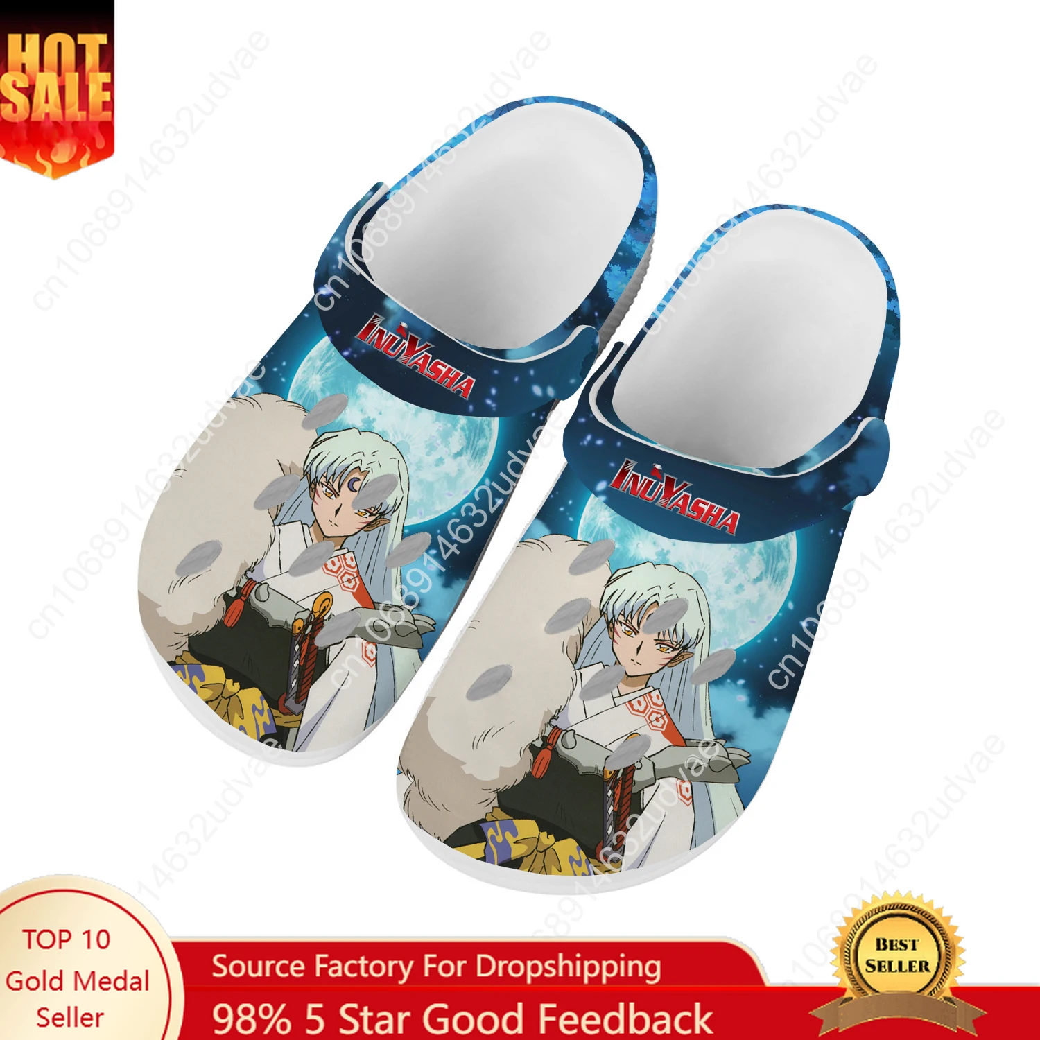 InuYasha Sesshoumaru Water Shoes Mens Womens High Quality Home Garden Clogs Customizd Sandals Beach Breathable Hole Slippers