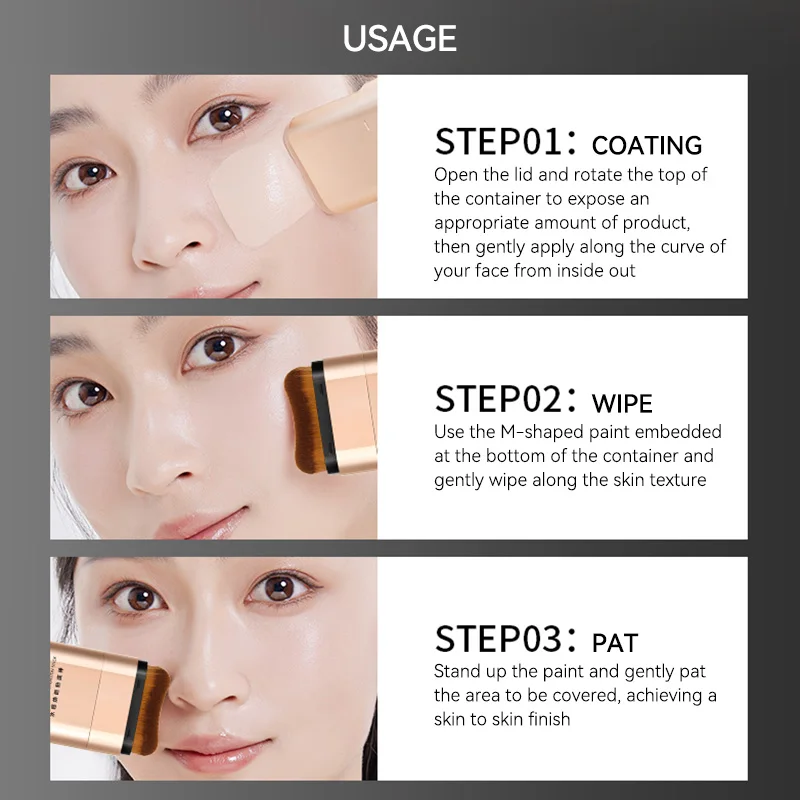 Base de maquillaje en barra - Totalmente hidrata y cubre acné, ojos y manchas, conveniente para viajar