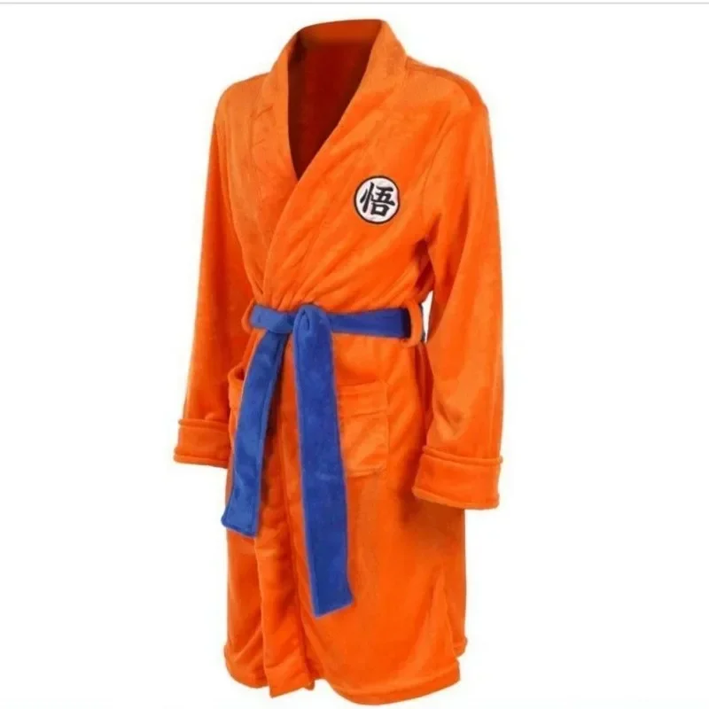 Bandai Dragon Ball Sun Wukong Cospiay Cartoon Flanellen Badjas Lente En Herfst Warme Pyjama Mannen En Vrouwen Paar Huiskleding