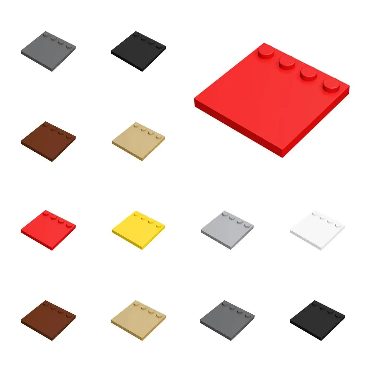 50pcs 6179 Tile Modified 4 x 4 Studs on Edge Brick Collection Bulk Modular GBC Toy For Technical MOC 1Pcs Buildings Blocks