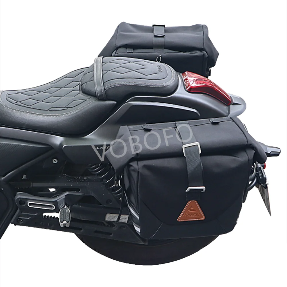 Motorcycle retro quickly dismantle saddlebags side hanging bags canvas bag with bracket For Loncin VOGE CU525 CU 525 LX500-3A