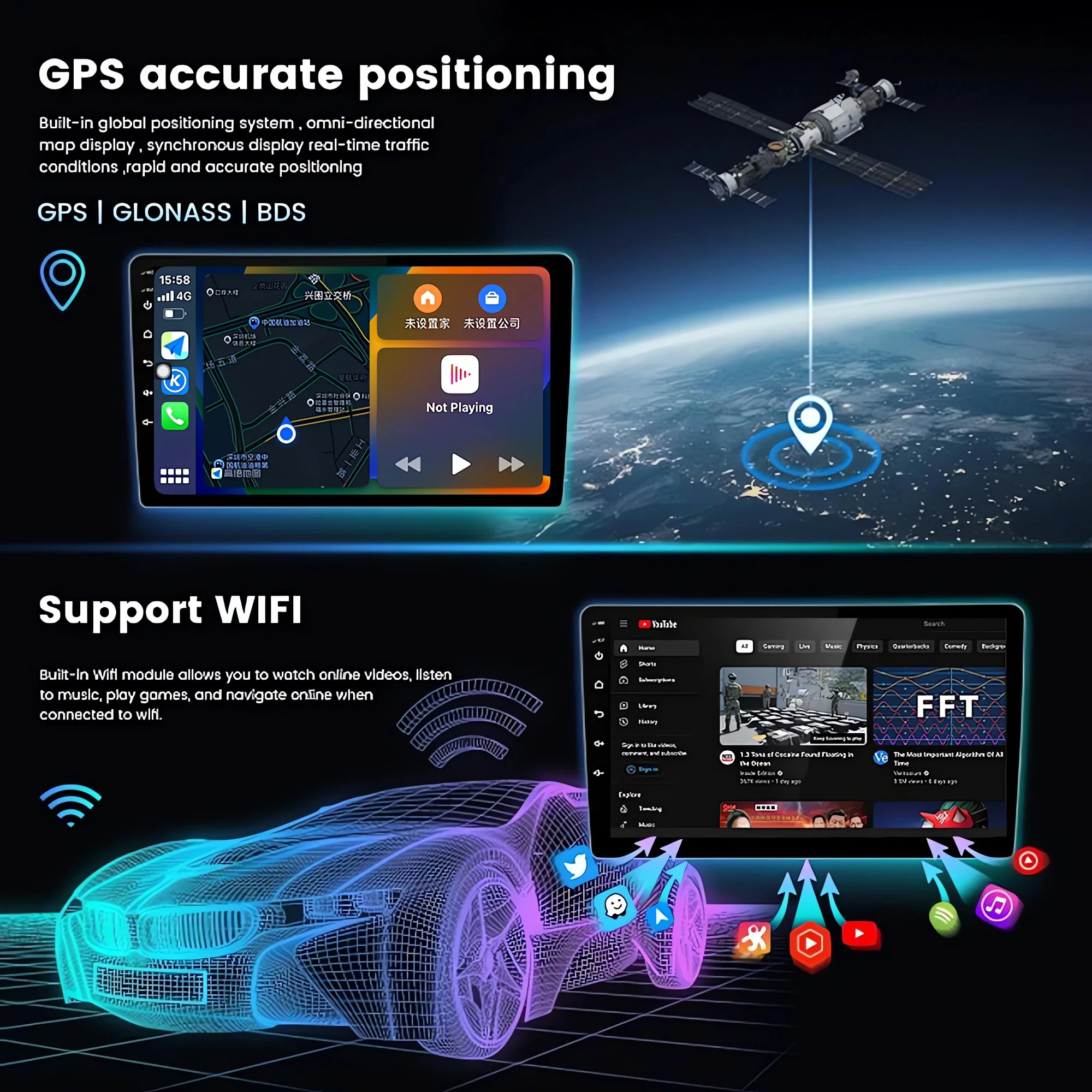 For Chevrolet CAVALIER 2016-2019 Car Radio Multimedia Player Monitor Stereo Navigation GPS BT Wireless Carplay Touch Screen