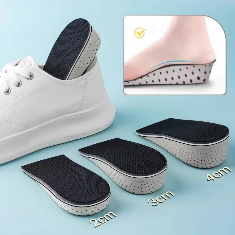 Height Increase Half Shoe Insoles Heel Insert Sport Cushion EVA Memory Foam Heel Lifting 2/3/4/5CM Taller Invisible Heighten Pad