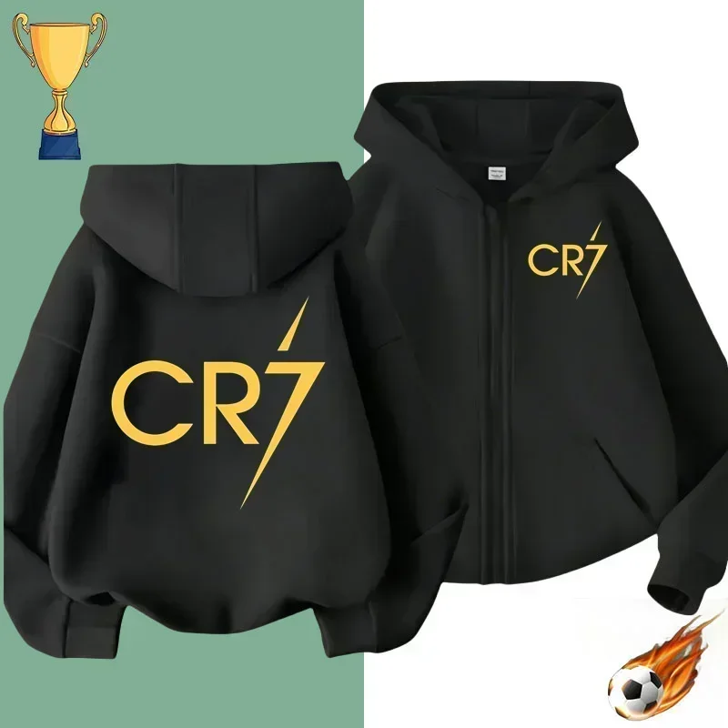 Euro Ronaldo Football stars Zipper hoodie Boys Girls Sweatshirt Autumn/Winter pullover series sewn casual hoodie top