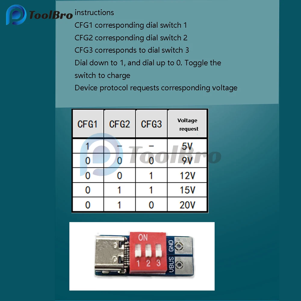 Type-C QC PD Trigger 5V~20V Adjustment Voltage Power Module Fast Quick Charging Decoy Test Tester Module