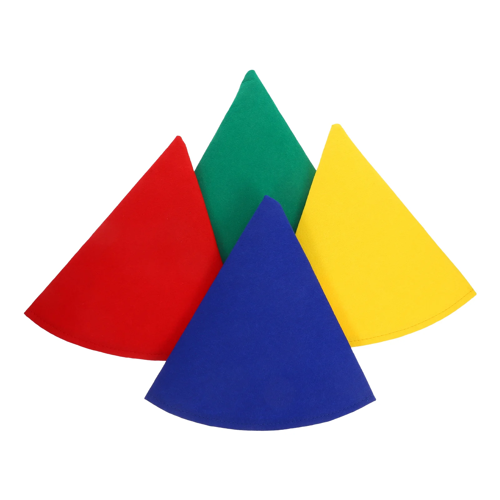 

4pcs Cone Shaped Felt Dwarf Hats for Halloween Christmas Birthday Parties Gnome Costume Accessories Bright Colors Plush Texture