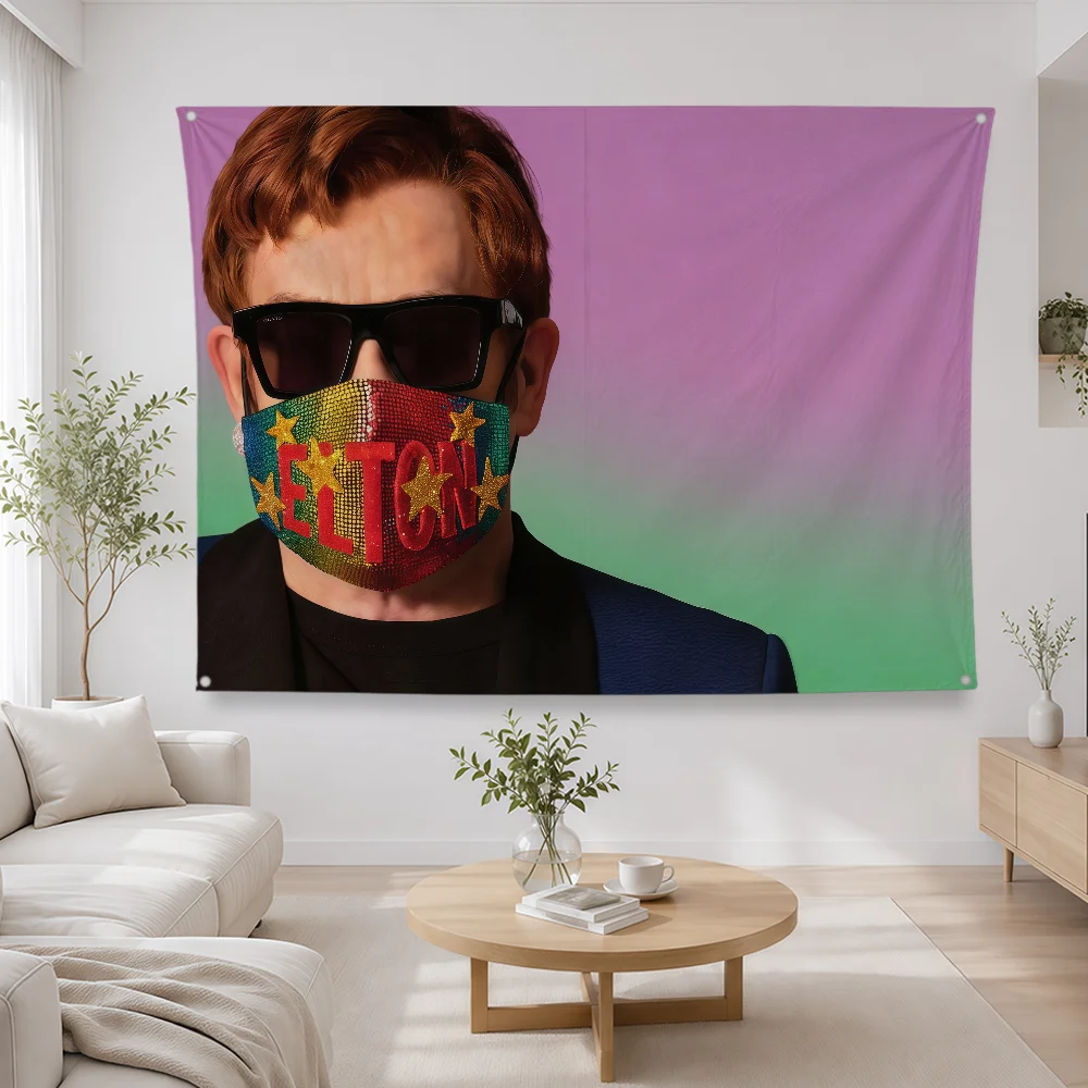 Singer E-Elton-n Flag Music J-John Polyester Banner Flags For Party Club Outdoor Interior Wall Paper Decoration Banner Fans Gift