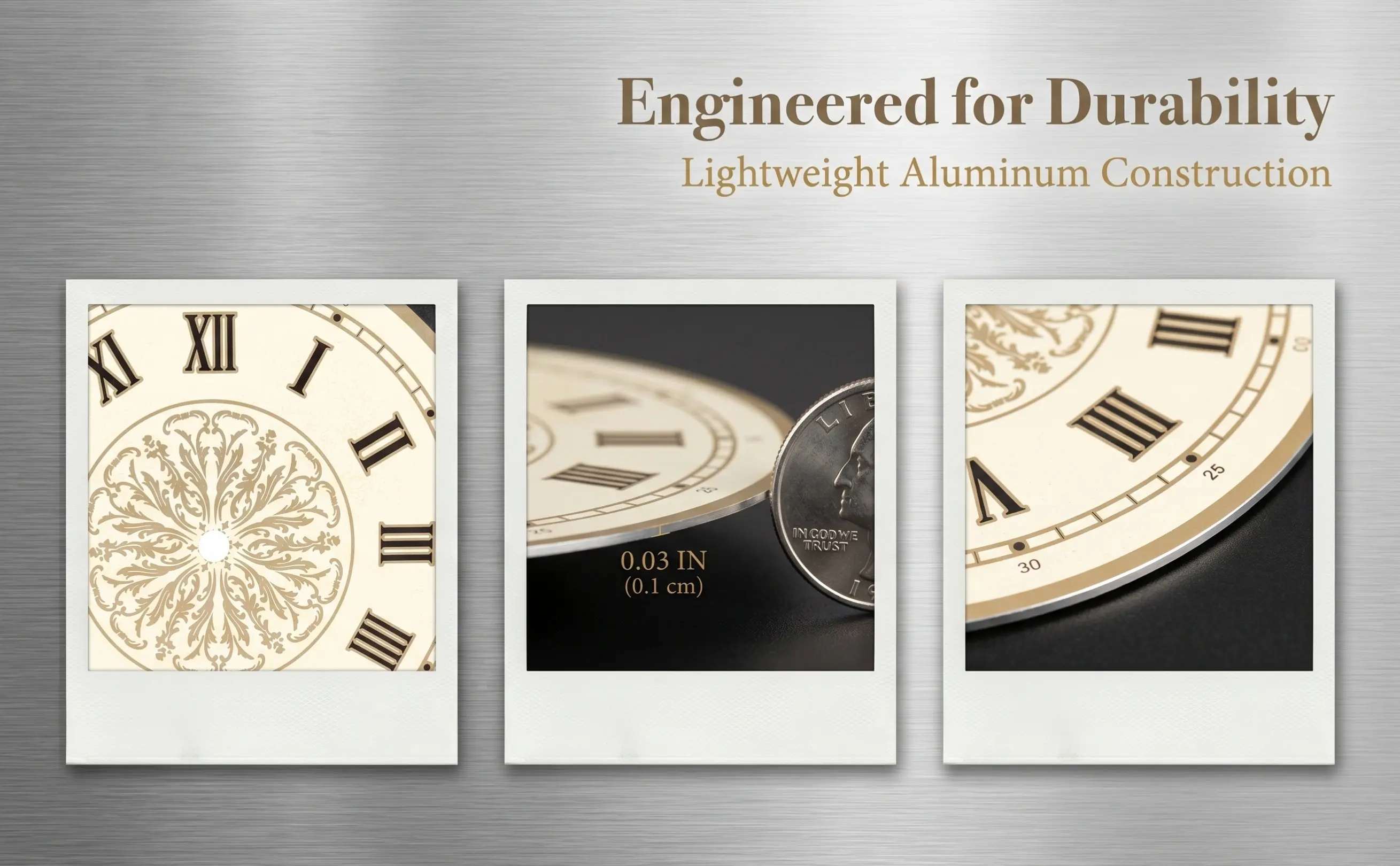 DIY Round Aluminum Dial Replacement for Wall Clocks Desktop Clocks Premium Sturdy Construction Elegant Design Smooth Edges Long