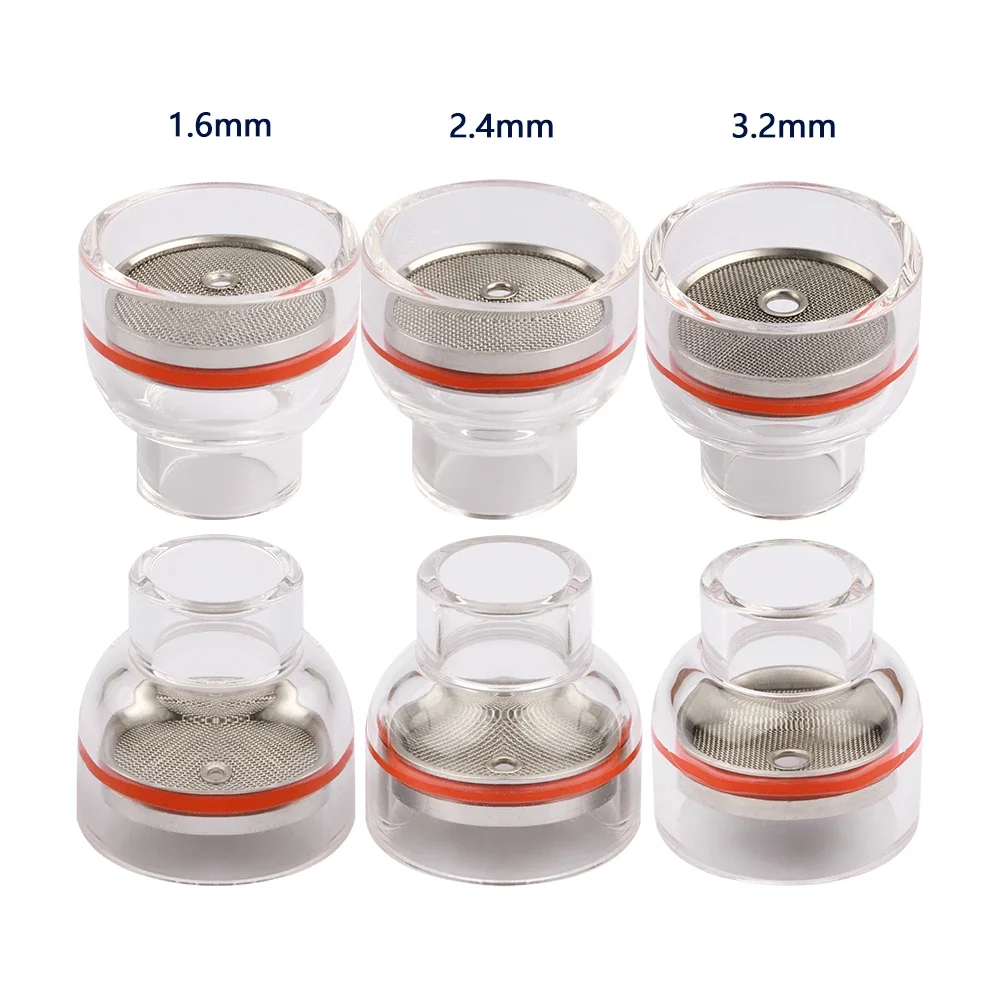 Collect Body Short Gas Lens Glass Cup Transparent Porcelain Nozzle 2HSGS Gasket Kit for TIG Welding Torch WP9 WP20 Accessories