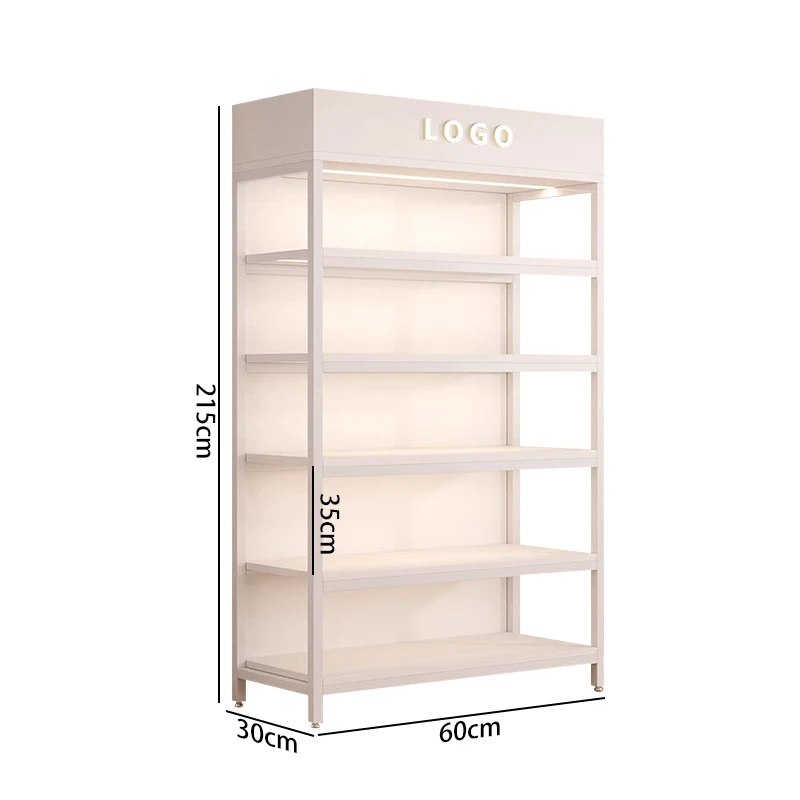 custom.Customizable Premium Open Shelves and Cabinet Base Display Stand Light Duty Single-Sided Luxury Cosmetics