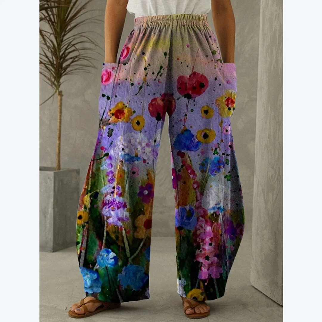 SPRING AND SUMMER WOMEN FASHION TRAVEL TREND CASUAL LAZY WIND STRAIGHT LEG WIDE LEG CASUAL PANTS, LOOSE SLIM AND STYLISH 2024