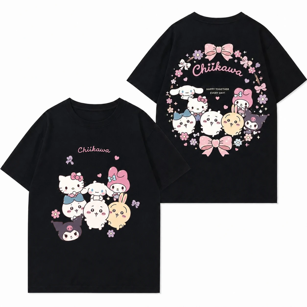 2026 Neues Chiikawa Kawaii Y2K Grafik-T-Shirt Unisex Niedliches Cartoon-Anime Kurzarm Lose Sommer-Streetwear-Oberteile – Detail 4