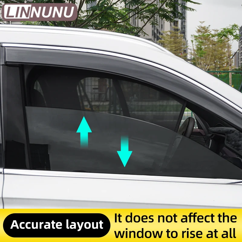 LINNUNU For Mercedes Benz GLC Class X253 X254 Car Sunshade Shield Magnetic Rear Side Window Visor Windshield Curtain Accessories