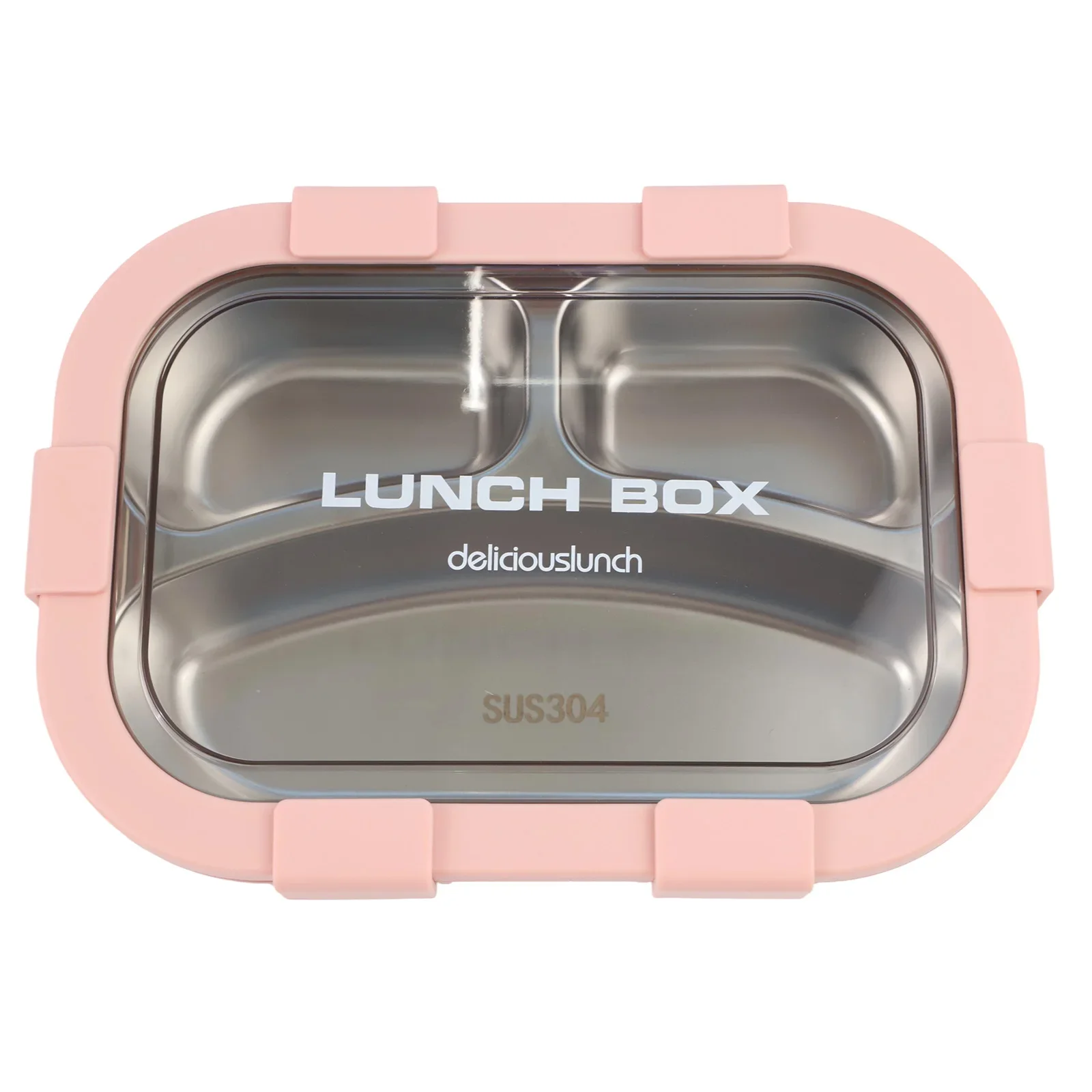Leakproof Stainless Steel Lunch Box with 3 Compartments and Secure Locking Lids for Separate Meal Storage Dishwasher Safe Tray