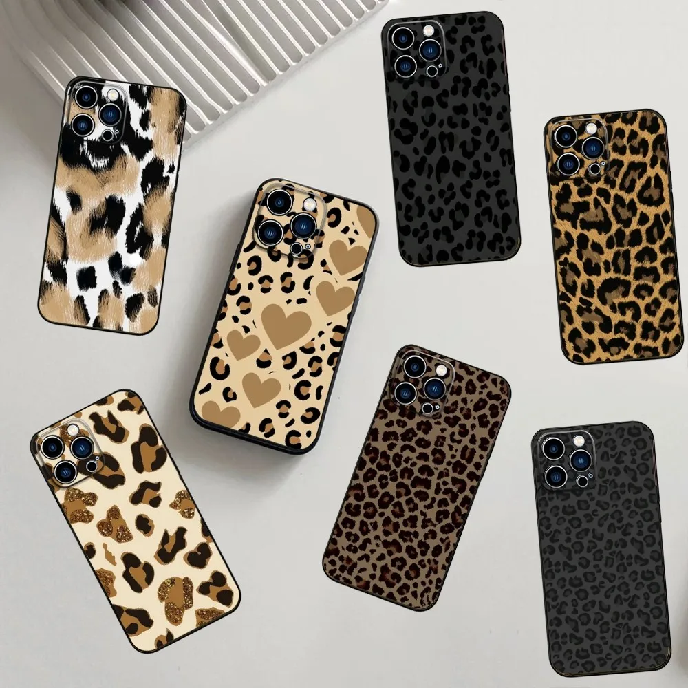 

Leopard Heart Art Phone Case For iPhone 16,15,14,13,12,11,Pro,X,XS,Max,XR,Plus,Mini Soft Silicone Black Shockproof TPU