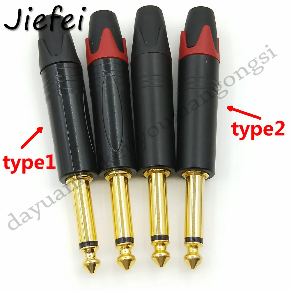 Polegada 6.35 mm Mono Estéreo Jack Macho Plug Conector de Solda Faça Você Mesmo para Microfone Suporte Dropshipping 20100 Peças 4