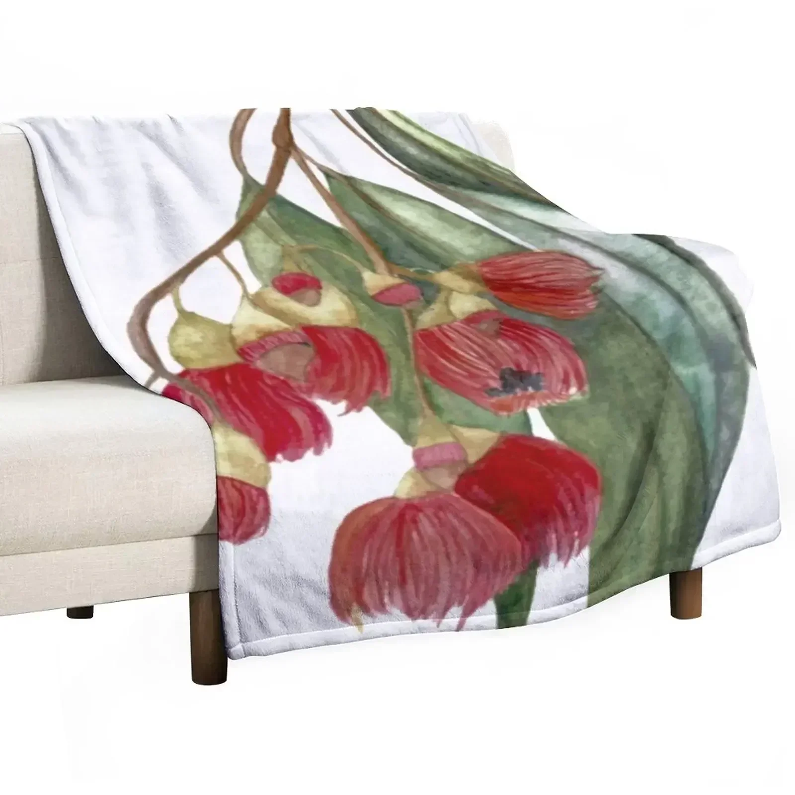 

Watercolour Gum tree Throw Blanket Picnic Camping Blankets