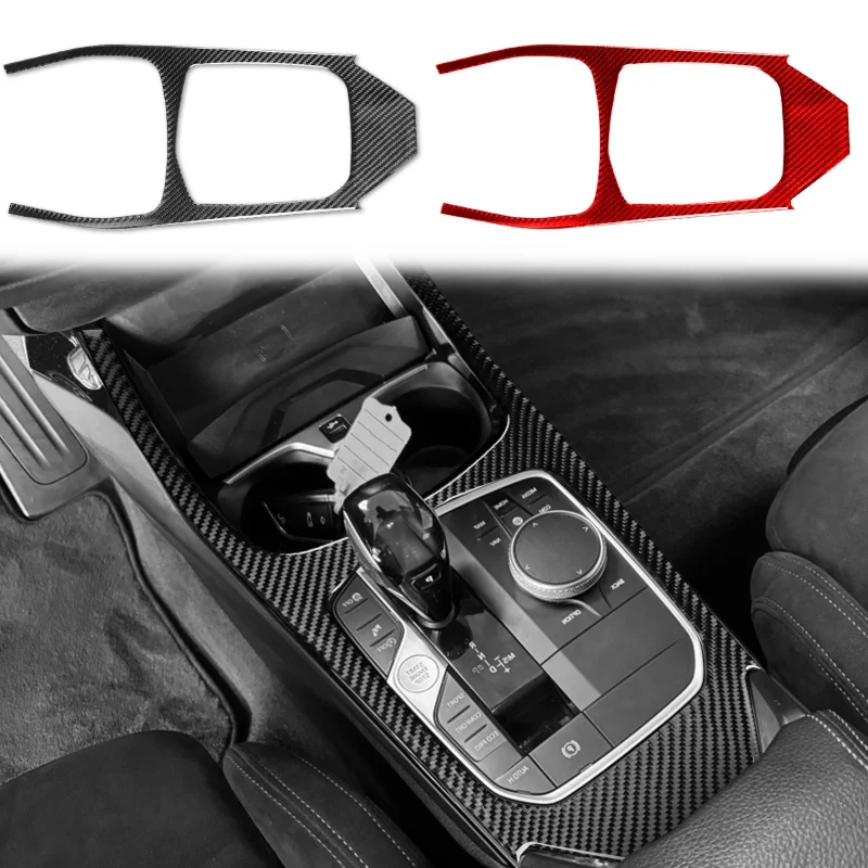Carbon Fiber Central Control Gear Shift Panel Cover Trim For BMW 1 Series F40 2 Series F44 2020-2024 Car Accessories Sticker