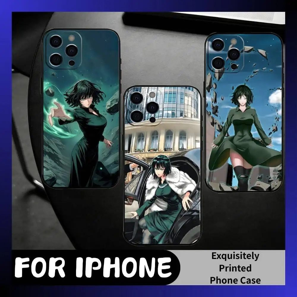

F-Fubuki Anime OP-MAN Phone Case For iPhone17,16,15,14,13,12 Plus,Max Soft Silicone Black Cover