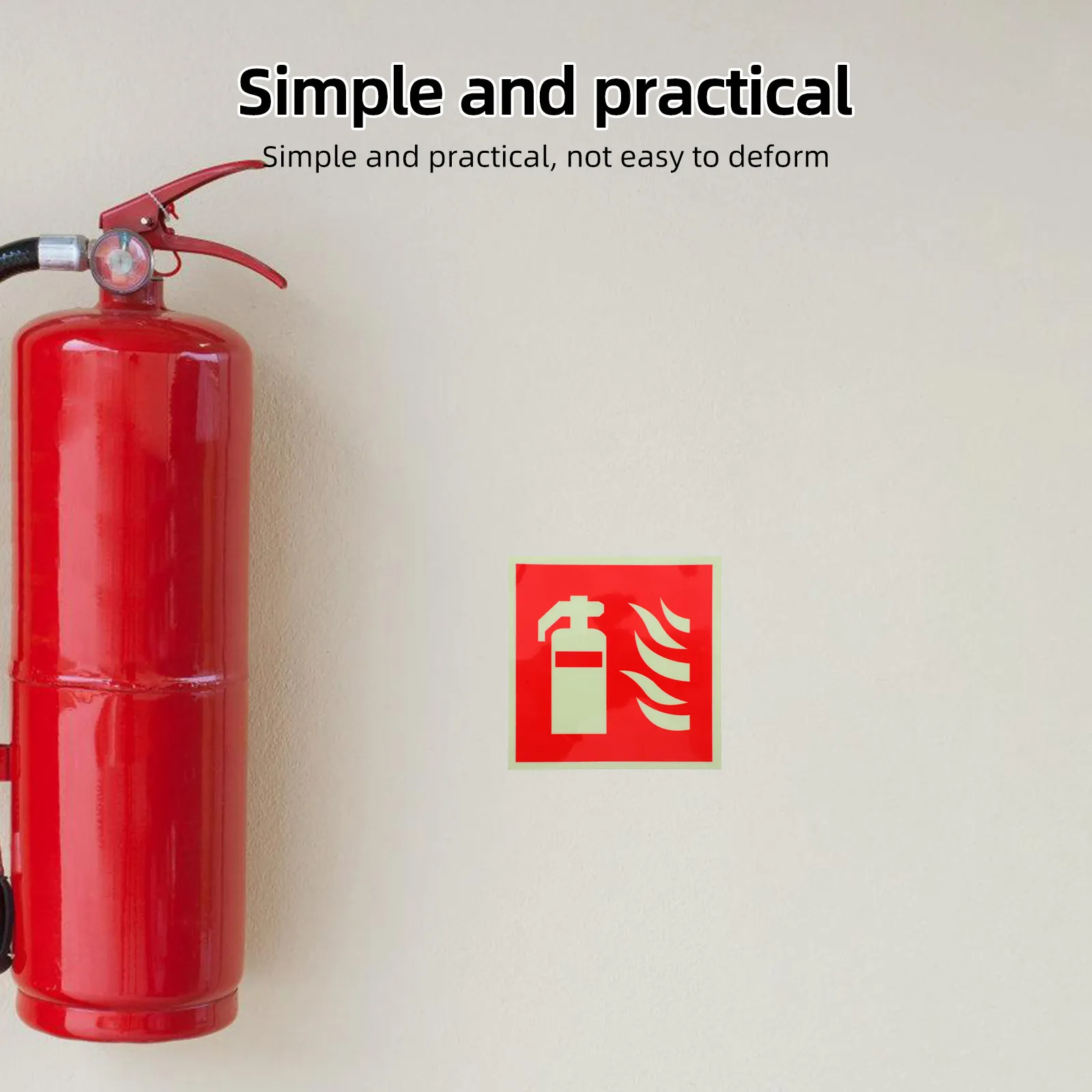 4Pcs Glow-in-The- Extinguisher Signs Self-Adhesive Luminous Safety Labels for Office Restaurant Retail Store Emergency