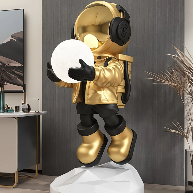 

Factory Astronaut Design Modern Ornaments Led Floor Lamp Large Hotel Lobby Shops Decorative Modern Resin Standing Floor Lamp