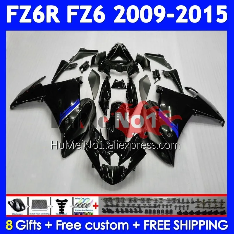 Body For YAMAHA FZ 6R FZ-6R FZ6 FZ6N 372No.166 FZ6R 09 10 11 12 13 14 15 2009 2010 2011 2012 2013 2014 2015 Black blue Fairing