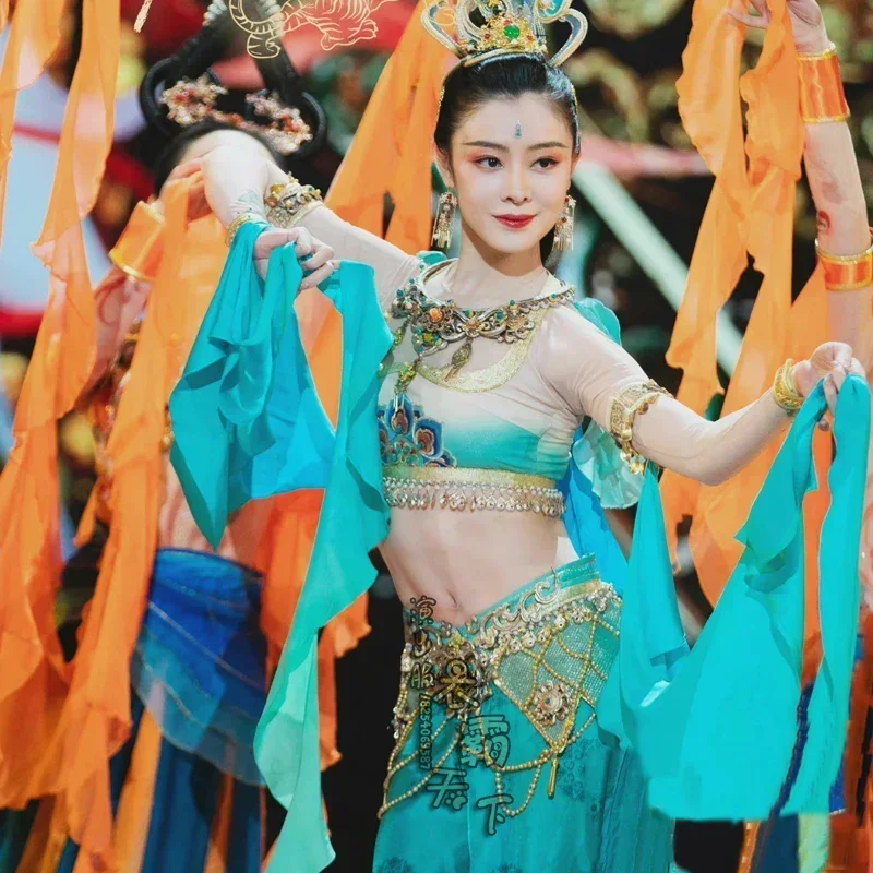 Encounter Flying Classical Dance Performance Clothing Children's Ethnic Dunhuang Heavenly Girl Rebound Pipa Performance Clothing