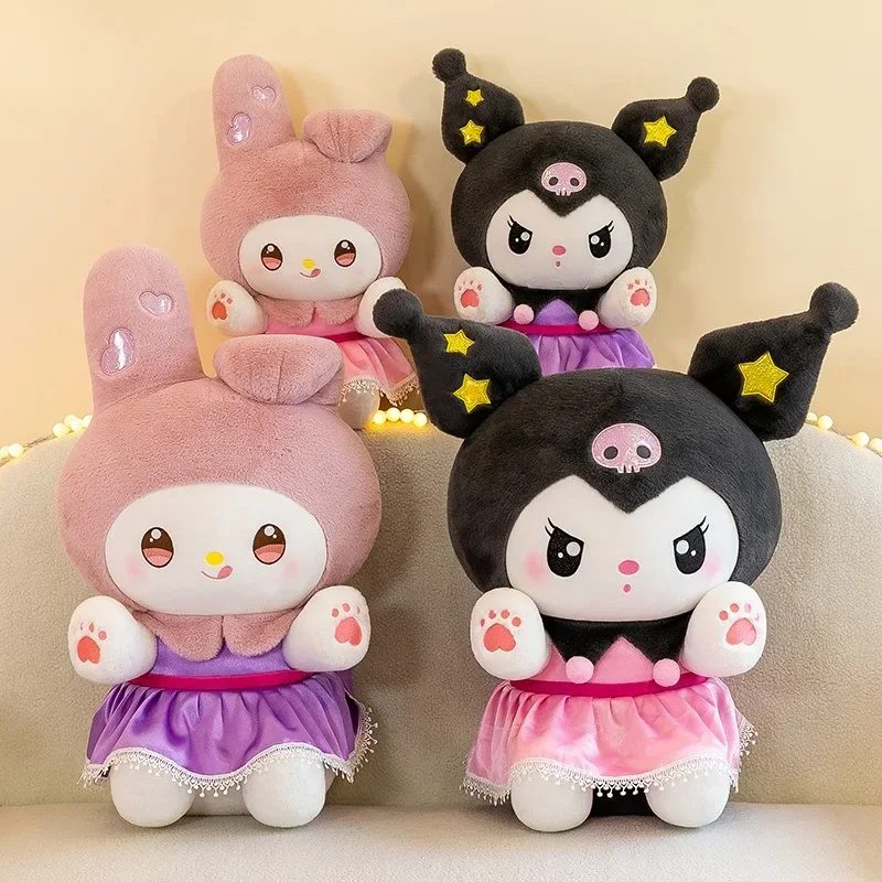 

50cm Big Size Sanrio Kuromi My Melody Anime Plush Stuffed Doll Cartoon Character Room Decoration Bed Pillow Girl Holiday Gift