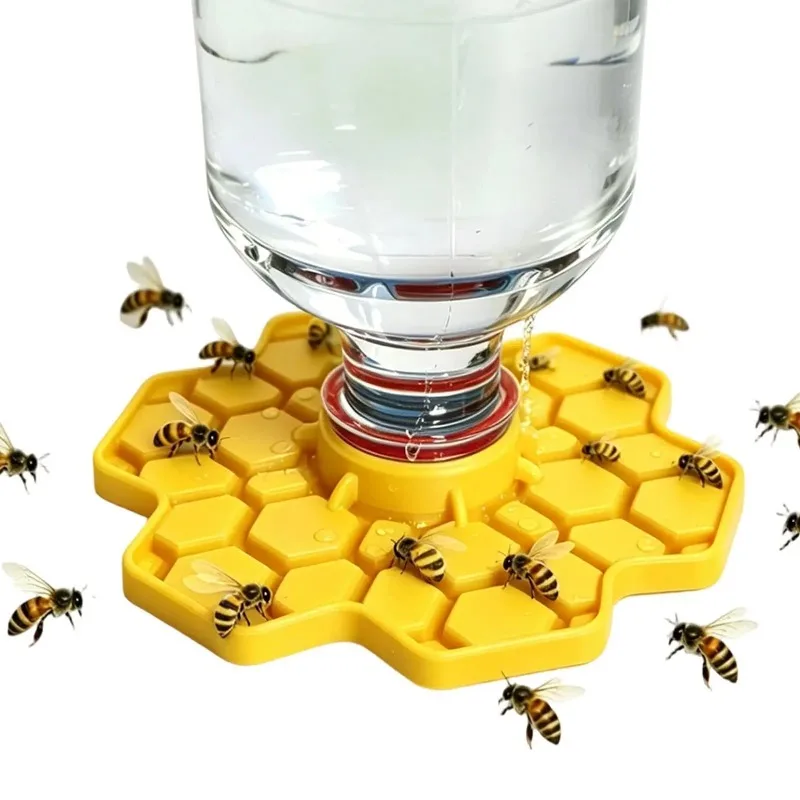 Bee Water Feeder with Perch Safe Honeybee Drinking Station for Garden Patio Beekeeping Supplies, Small-Hole Honeycomb Tray