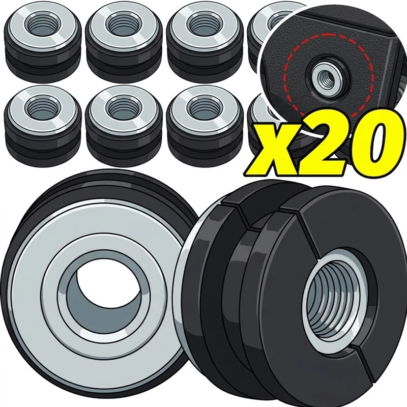 

M6/M10 Rubber Grommet Damper Cushion Gasket Motorbike Fairing Mount Steel Sleeve Spacer Washer 6/10mm Hole Anti Vibration Repair