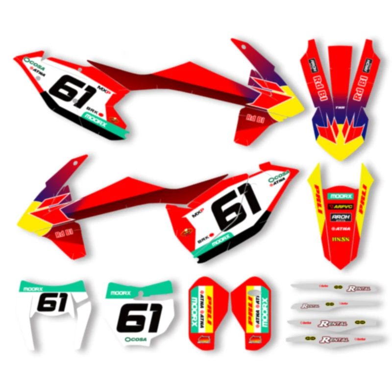 

Powerzone Custom Motorcycle Graphics Backgrounds Decal Stickers for KTM SX SXF 2016-2018 EXC XCW 2017-2019 125- 500cc Custom