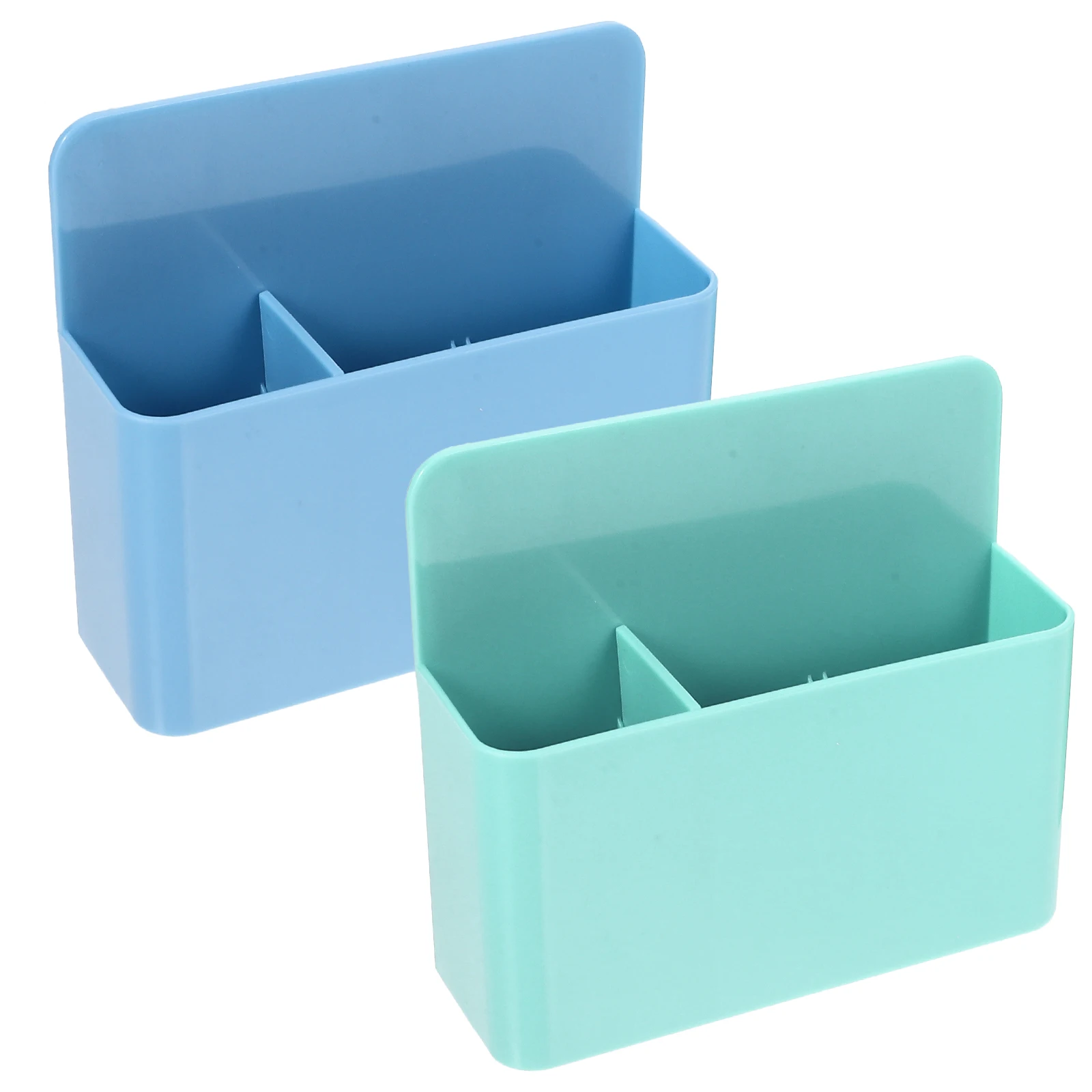 

2pcs Magnetic Storage Box Whiteboard Desk Organizer Hard Plastic Case Pink White Adjustable Compartment Marker Holder Dry Erase