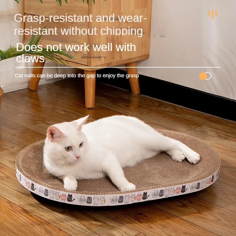 

Cat Scratching Board Durable and Non Shedding Bowl Shaped Cat Bed Corrugated Oval Shaped Pet Scratching Basin Cat Toy Room