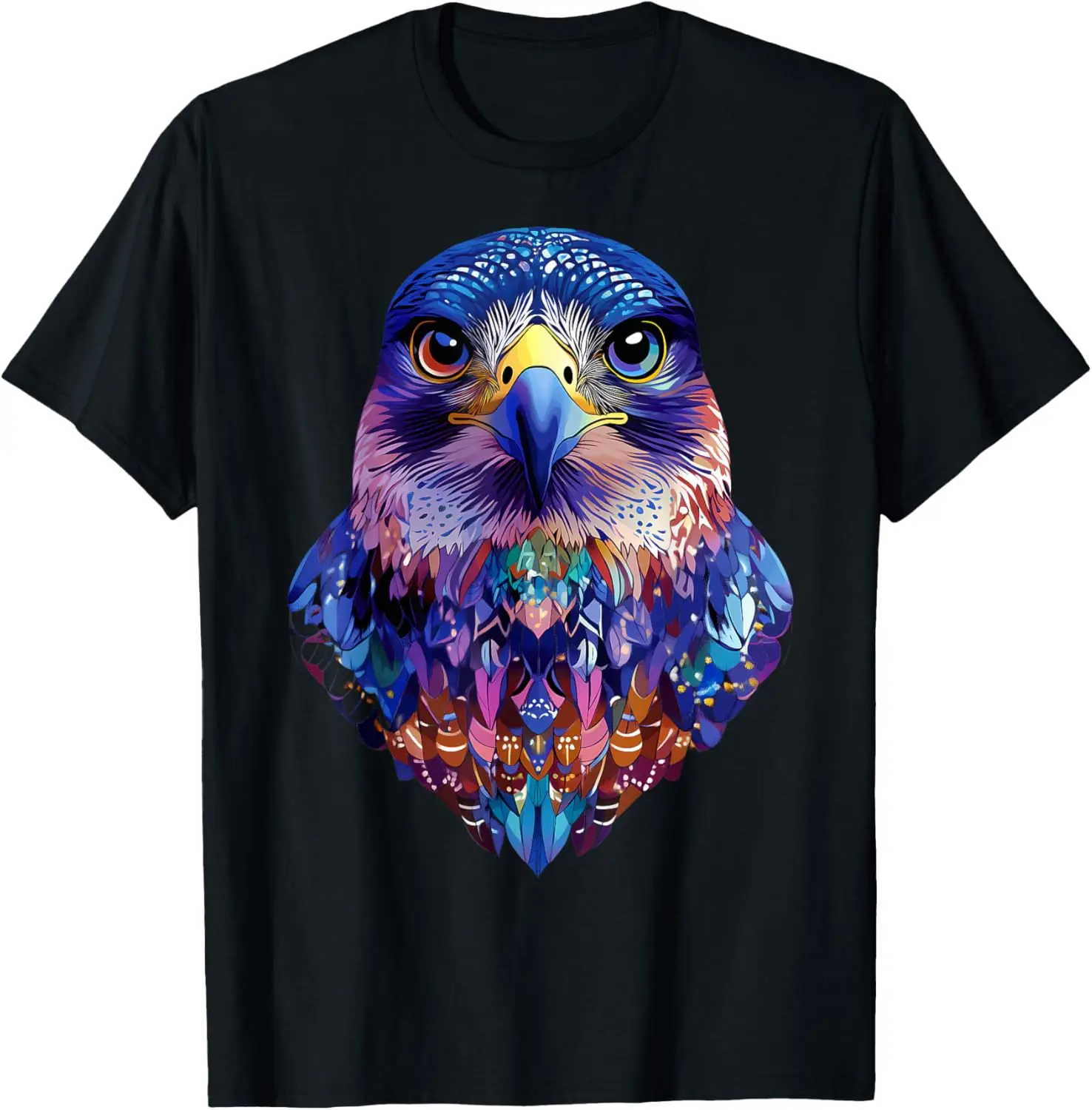 

Красочная абстрактная футболка с рисунком головы сокона для мужчин и женщин, хлопковая футболка унисекс, повседневная одежда